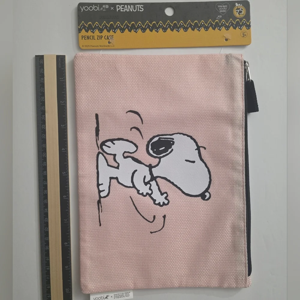 Peanuts X YOOBI Snoopy Pink Pencil Pouch, Pen, and Mini Journal Gift Set